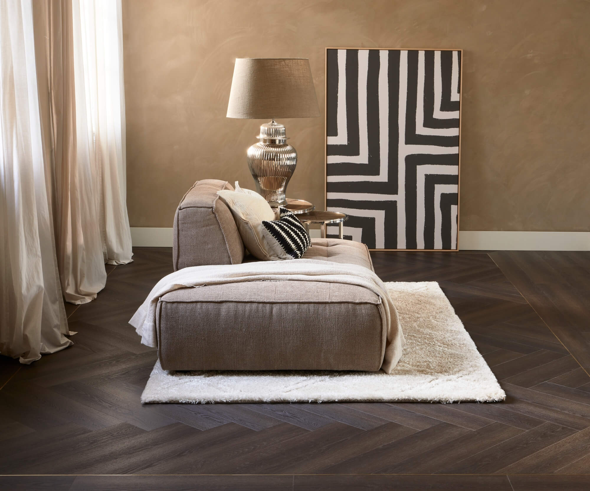 Interieur met een Rivièra Maison vloer